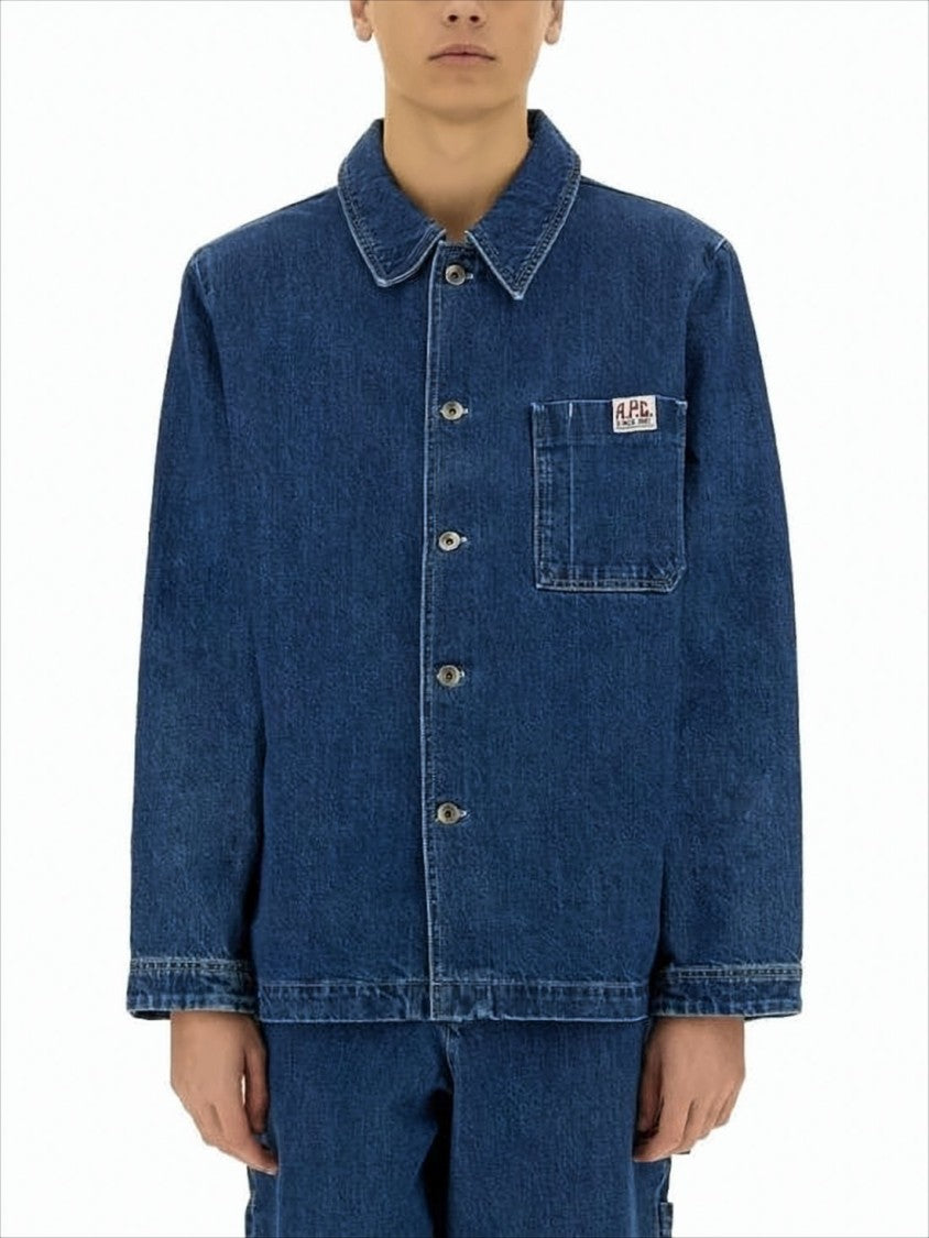 A.P.C. Straight-Cut Denim Jacket With Button-Up Front