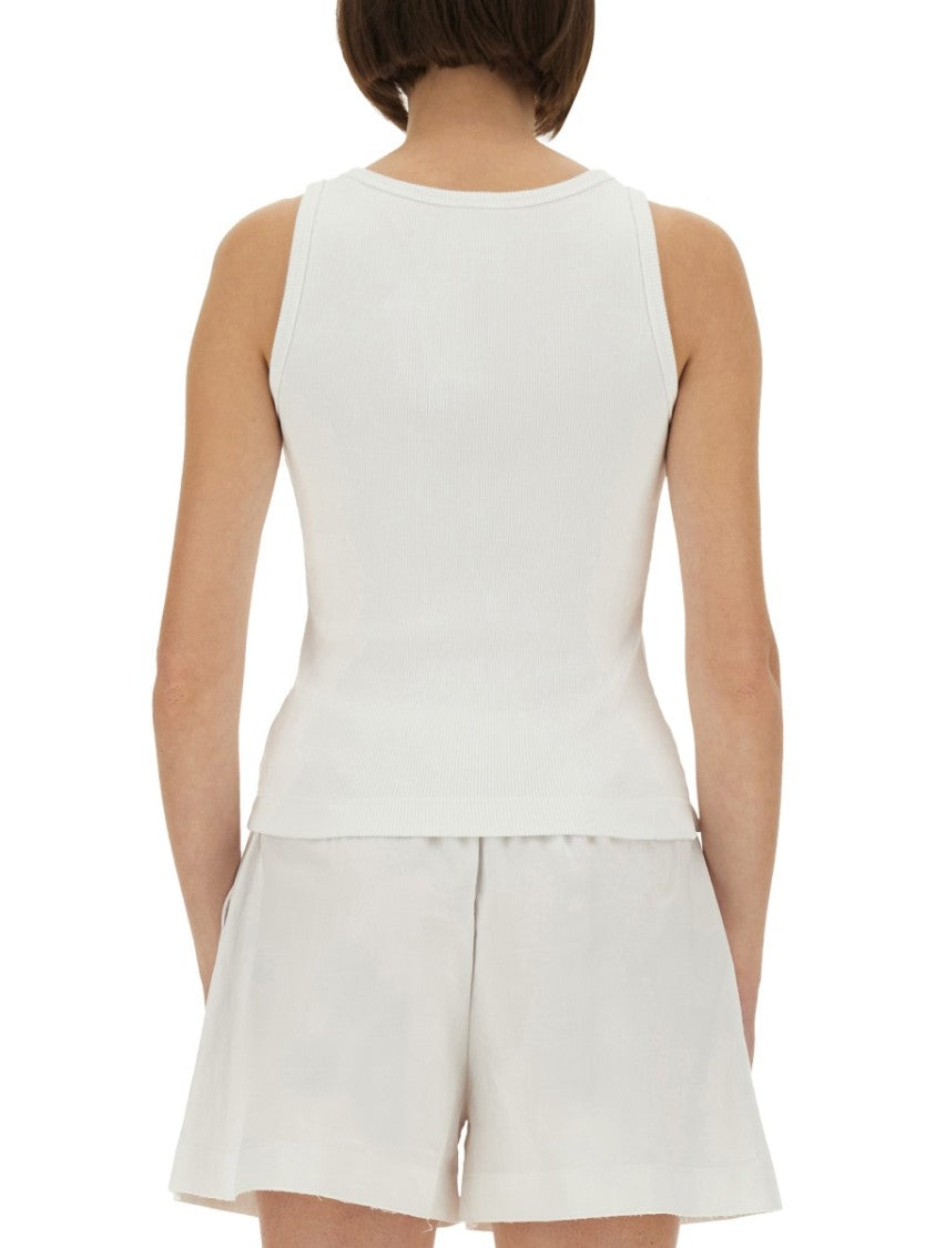 Casablanca Ribbed Cotton Tank Top