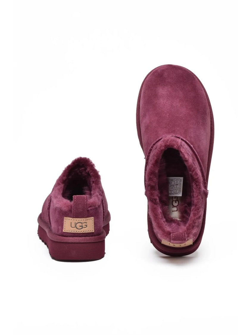 Ugg Micro Leather Slip-On Shoes With Plush Fur Lining