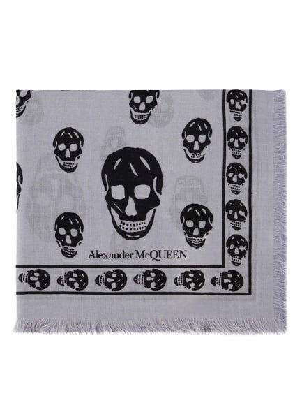 Alexander Mcqueen Ca Skull 104X120 Scarf  - Blue/Black - Wool