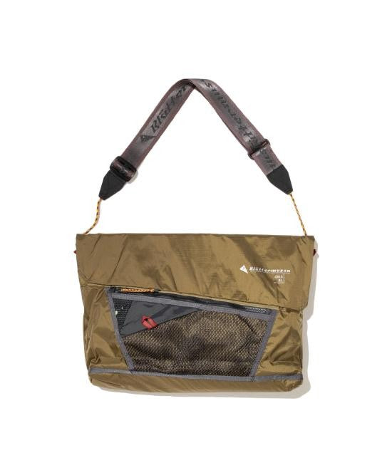 Klattermusen Rectangular Brown Polyamide Shoulder Bag With Mesh Pocket