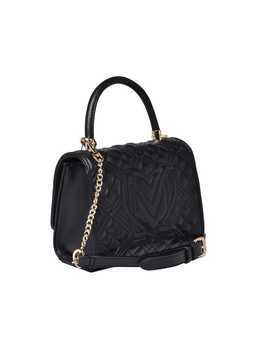 Love Moschino Black Polyurethane Quilted Shoulder Bag