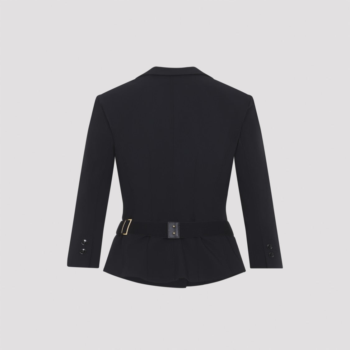 Elisabetta Franchi Double-Breasted Tailored Jacket With Gold Buckle Detail
