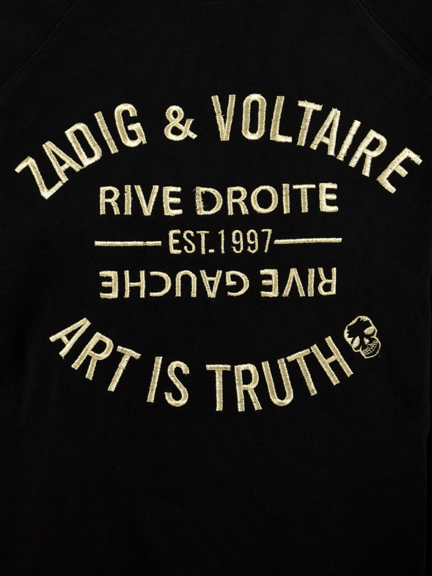 Zadig & Voltaire Long-Sleeve Black Sweatshirt With Bold Embroidery