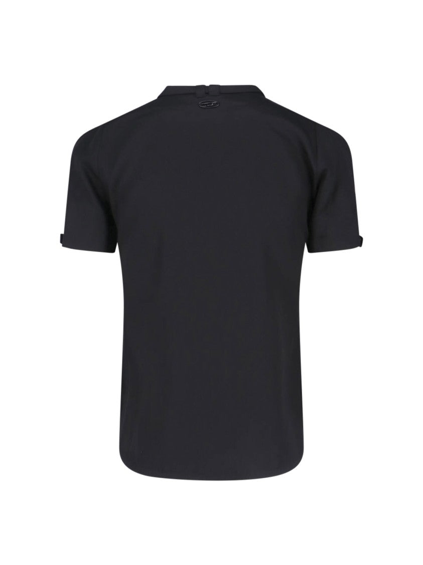 Diesel Black Lyocell Cut-Out Shirt