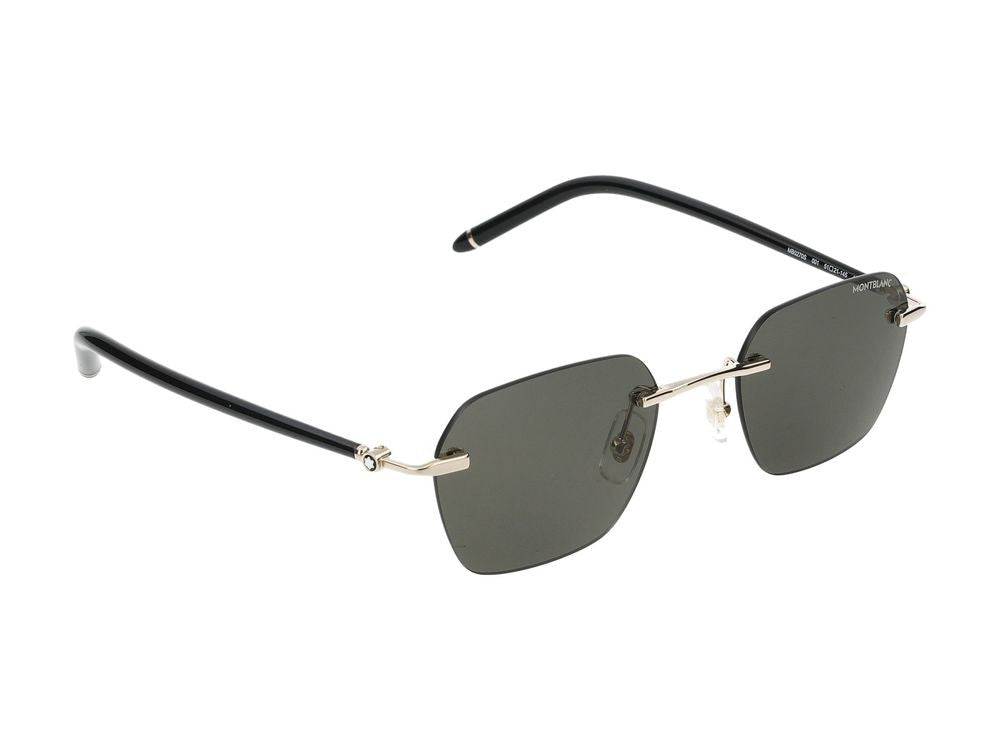 Montblanc Gold Mb0270s Metal Rimless Square Sunglasses