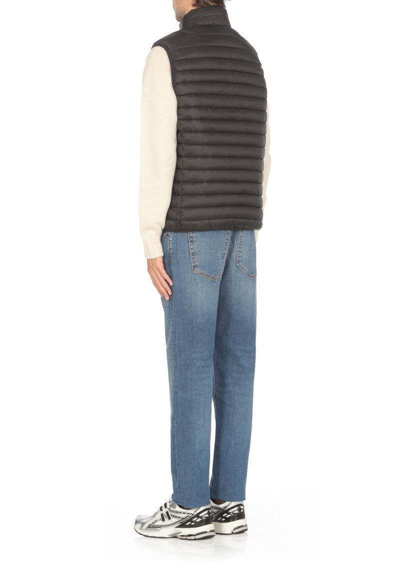 Save The Duck Black High-Neck Quilted Padded Outerwear Vest
