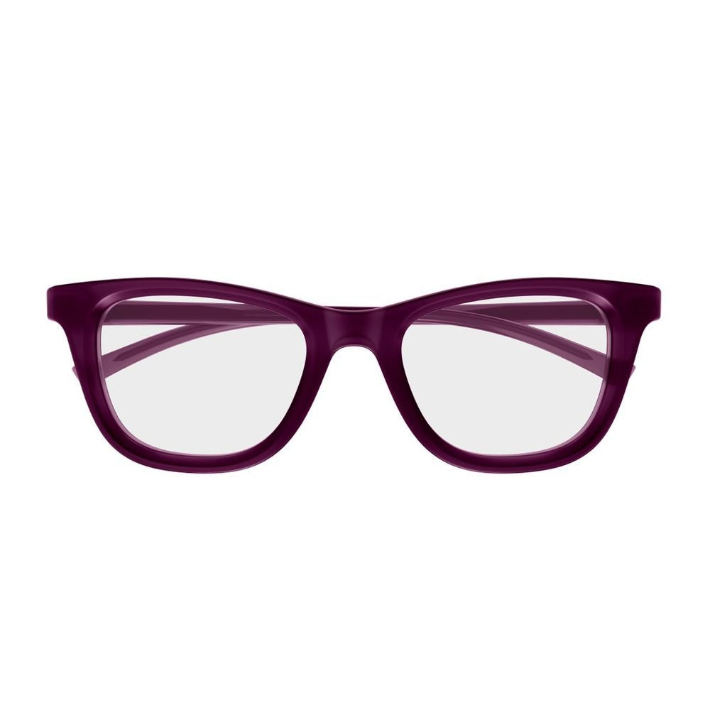 Gucci Rectangular Eyeglasses In Deep Violet With Gold Accents