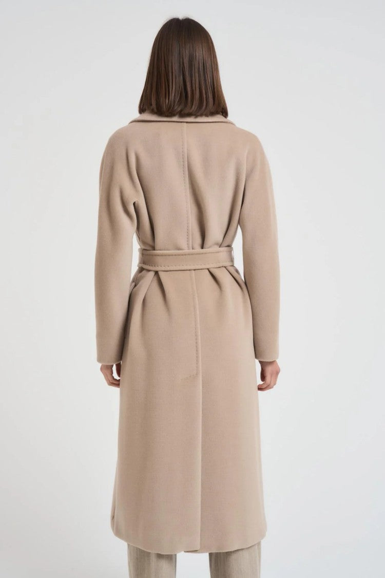 Max Mara Classic Long Coat With Wide Notched Collar