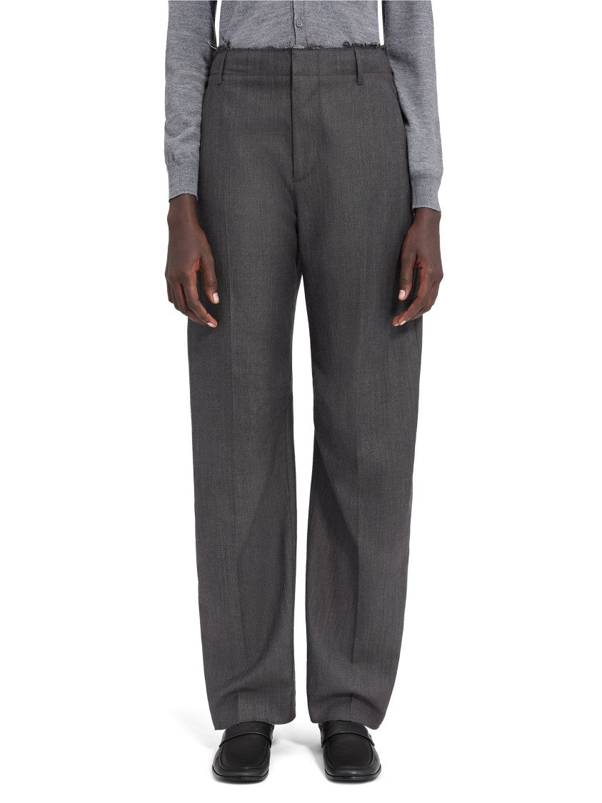 Mm6 By Maison Margiela Wide-Leg Trousers With High Waist And Subtle Pleats