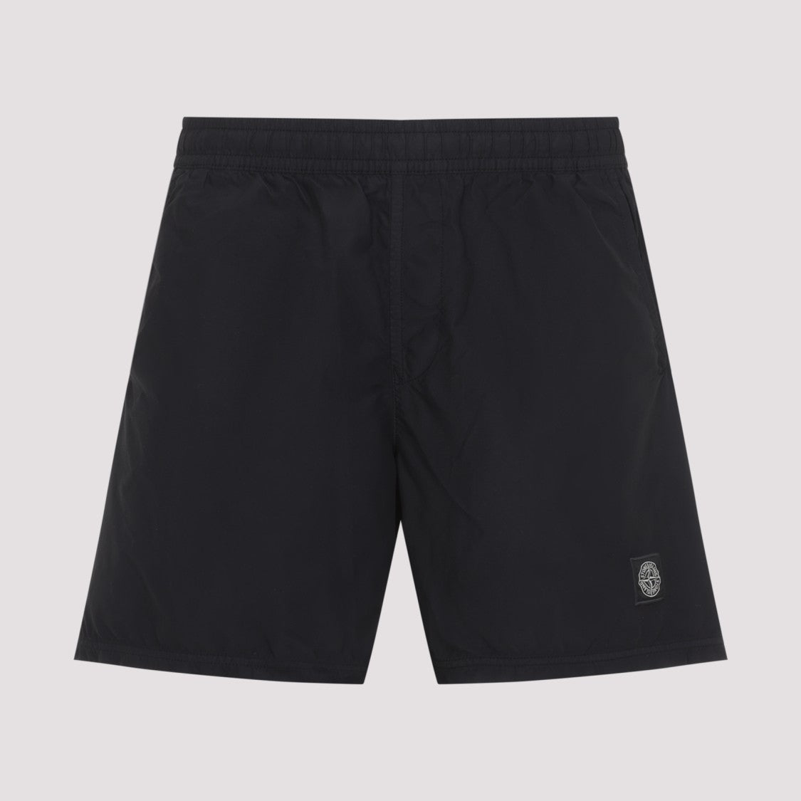 Stone Island Black Bermudas With Elastic Waistband