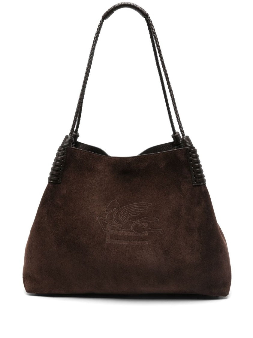 Etro Rich Brown Suede Shopper Bag