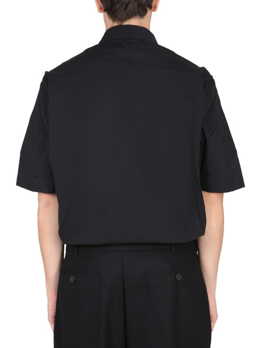 Fred Perry X Raf Simons Black Short-Sleeve Shirt With Classic Collar