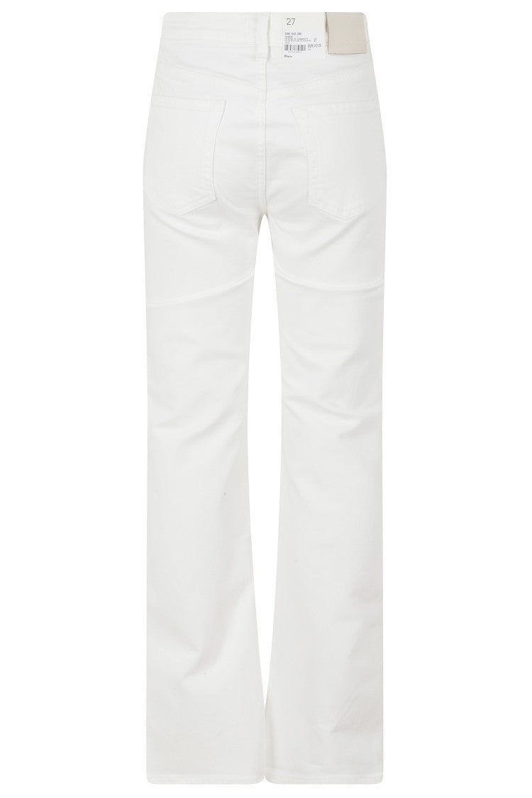 Citizens Of Humanity White Goldie Kick Flare Five-Pocket Cotton Jeans