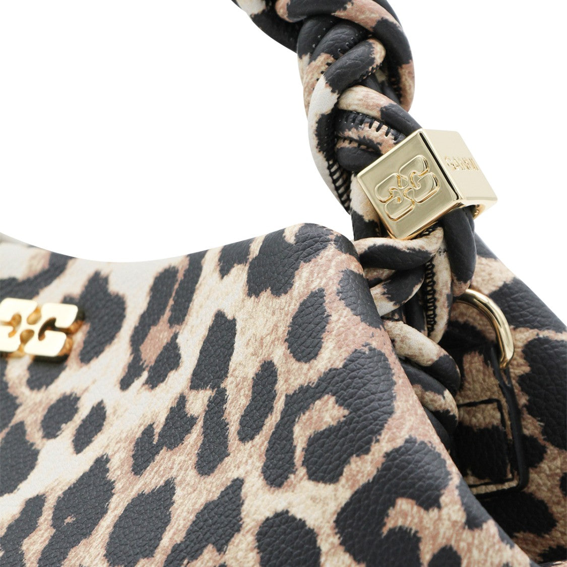 Ganni Leopard Top Handle Bag