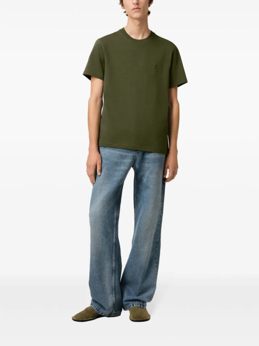 Ami Olive Green Drop Shoulder T-Shirt