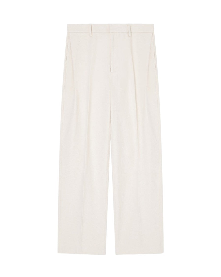Emporio Armani Straight-Leg Casual Trousers With Belt Loops And Subtle Logo