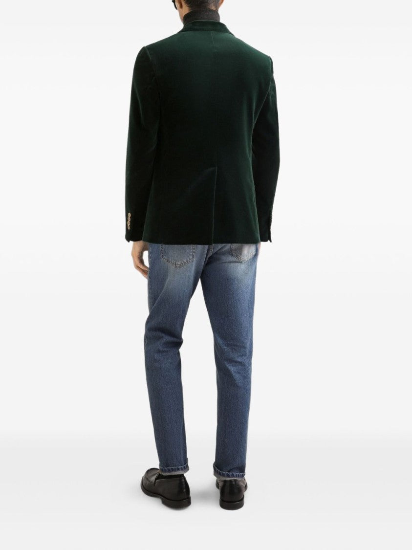 Dolce & Gabbana Faded Blue Denim Jeans With Logo Plaque
