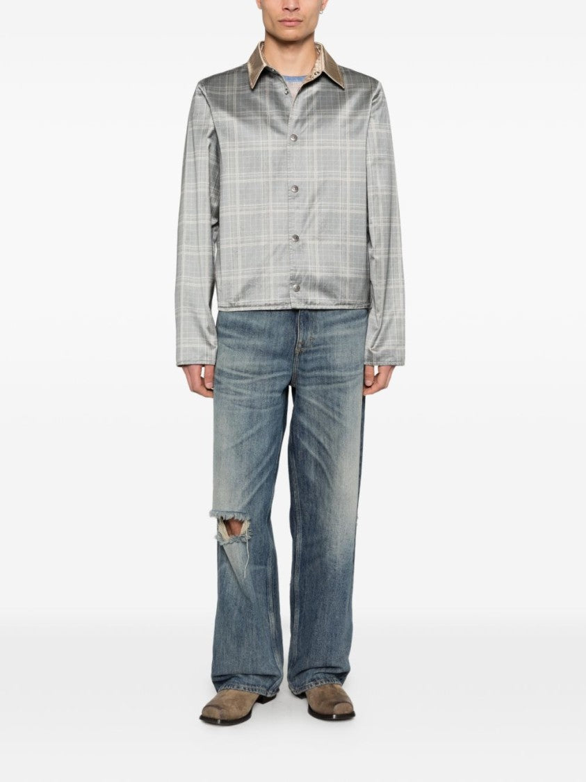 Diesel Grey Silk And Nylon Zip Jacket