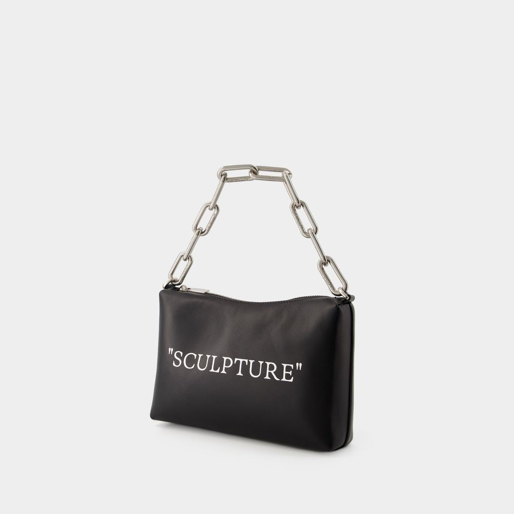 Off-White Block Quote Bag - Leather - Black/ Silver