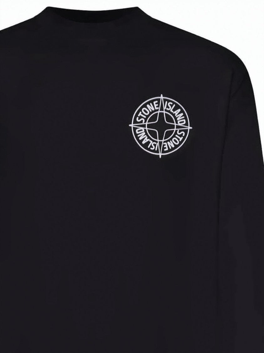Stone Island Long-Sleeve Cotton T-Shirt With Emblem Detail