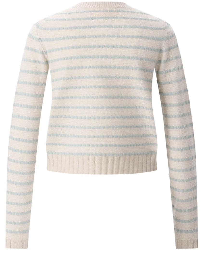Guest In Residence All-Over Striped Cashmere Sweater With Ribbed Cuffs
