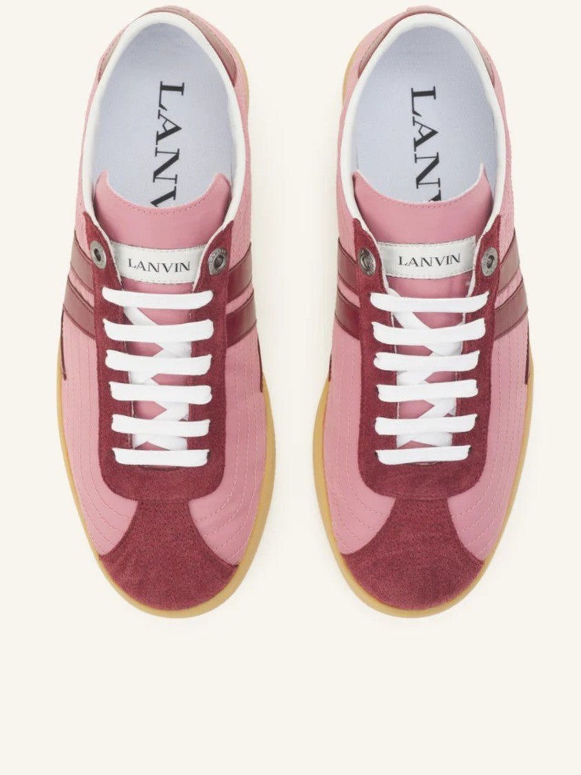 Lanvin Low-Top Sneakers In Soft Pink And Burgundy Accents