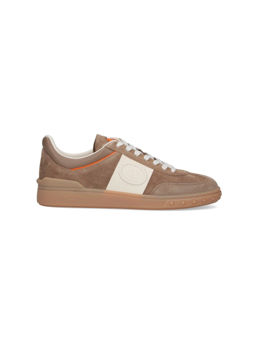 Valentino Garavani Brown Calfskin Suede Upvillage Sneakers