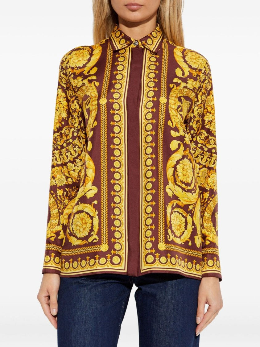 Versace Silk And Nylon Blend Knit Top
