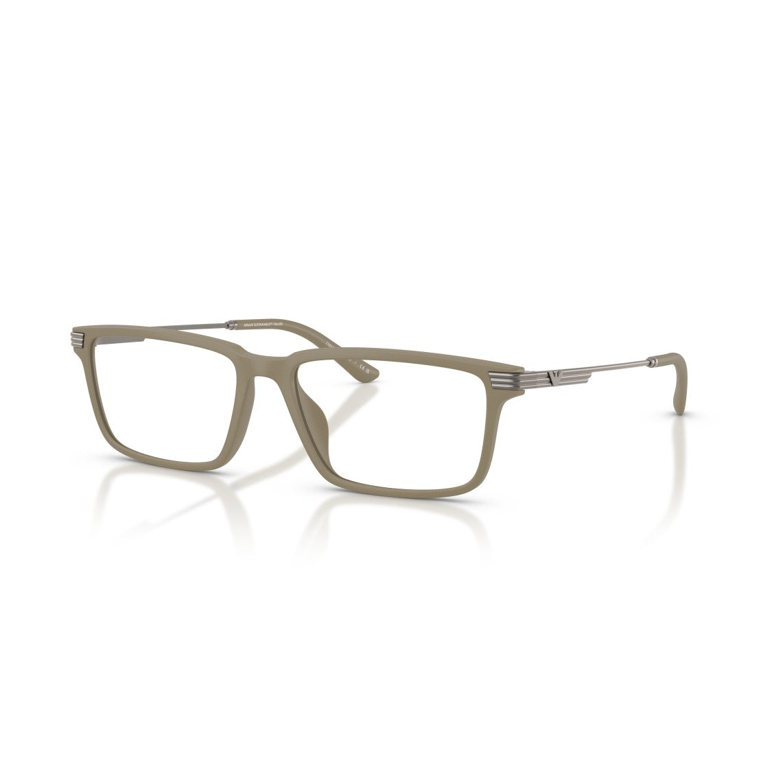 Emporio Armani 0Ea3268u Rectangular Frame Eyeglasses With Metallic Accents