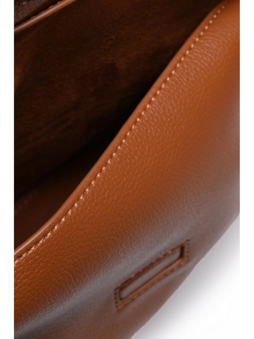 Ermanno Firenze Vally Magnetic Closure Shoulder Bag With Embossed Logo Accents