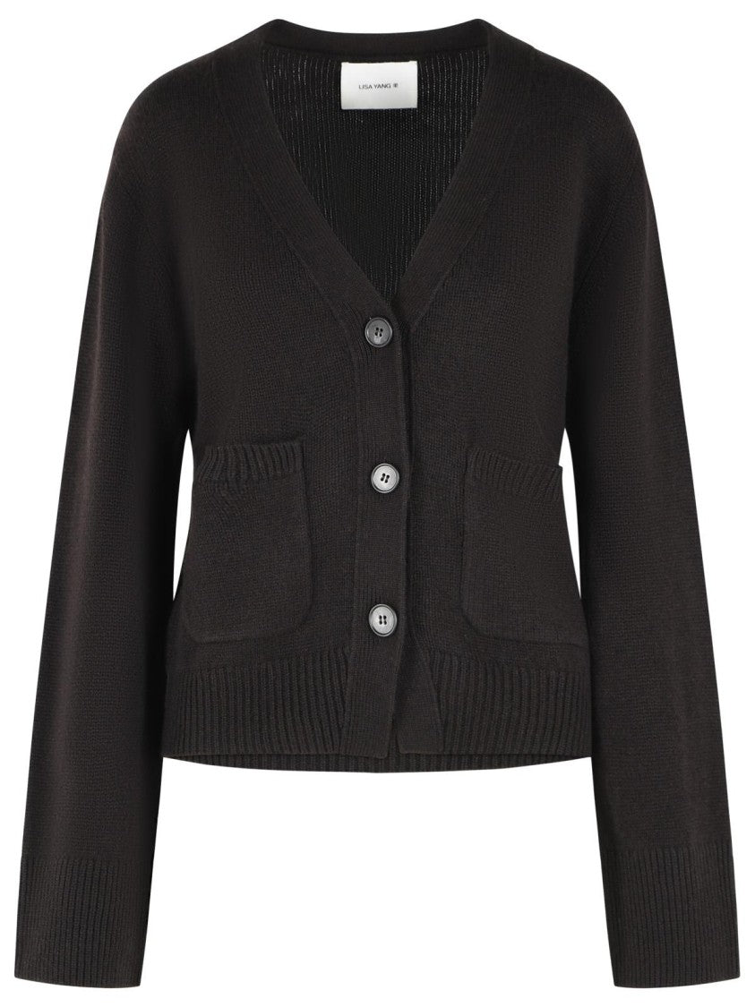 Lisa Yang 'Danni' Dark Brown Cashmere Cardigan
