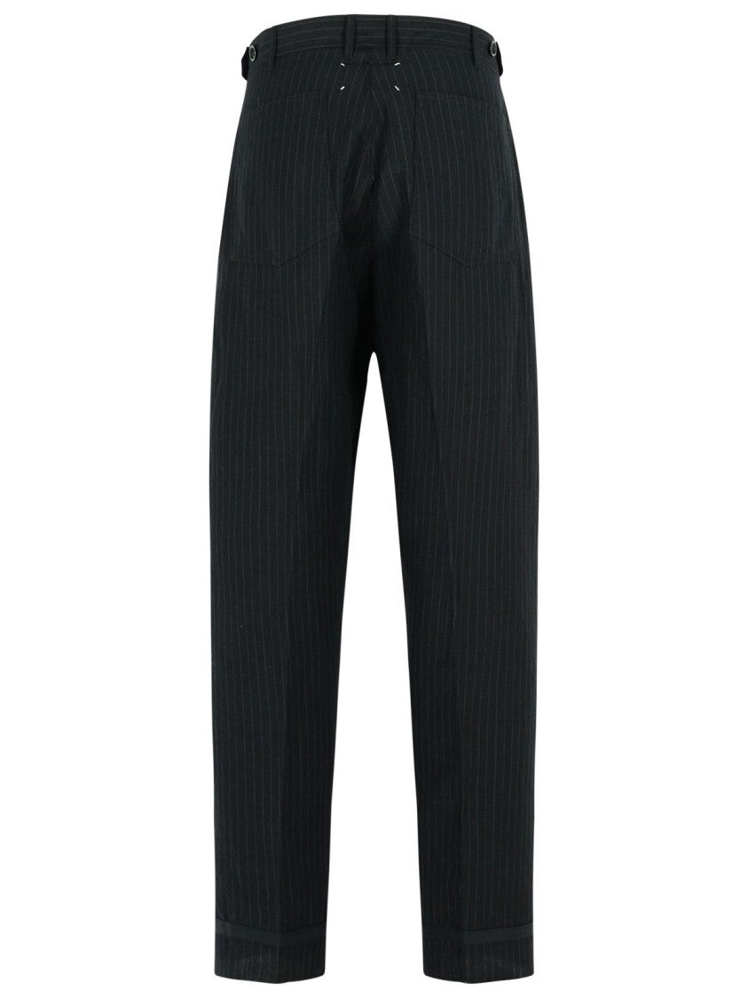 Maison Margiela Black Linen Blend Trousers