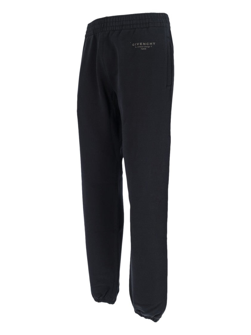 Givenchy Logo Track Pants, In Black Cotton, Elasticated Mid-Rise