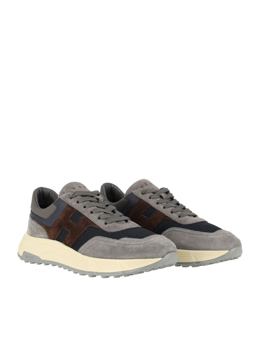 Hogan Hyperlight Calfskin Suede Mesh Sneakers