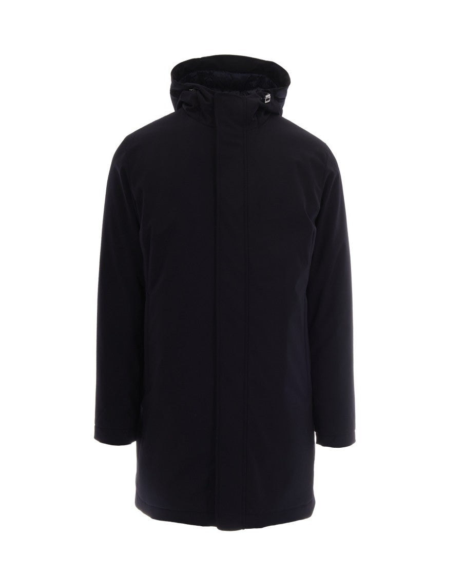 Herno Blue Hooded Water-Repellent Parka