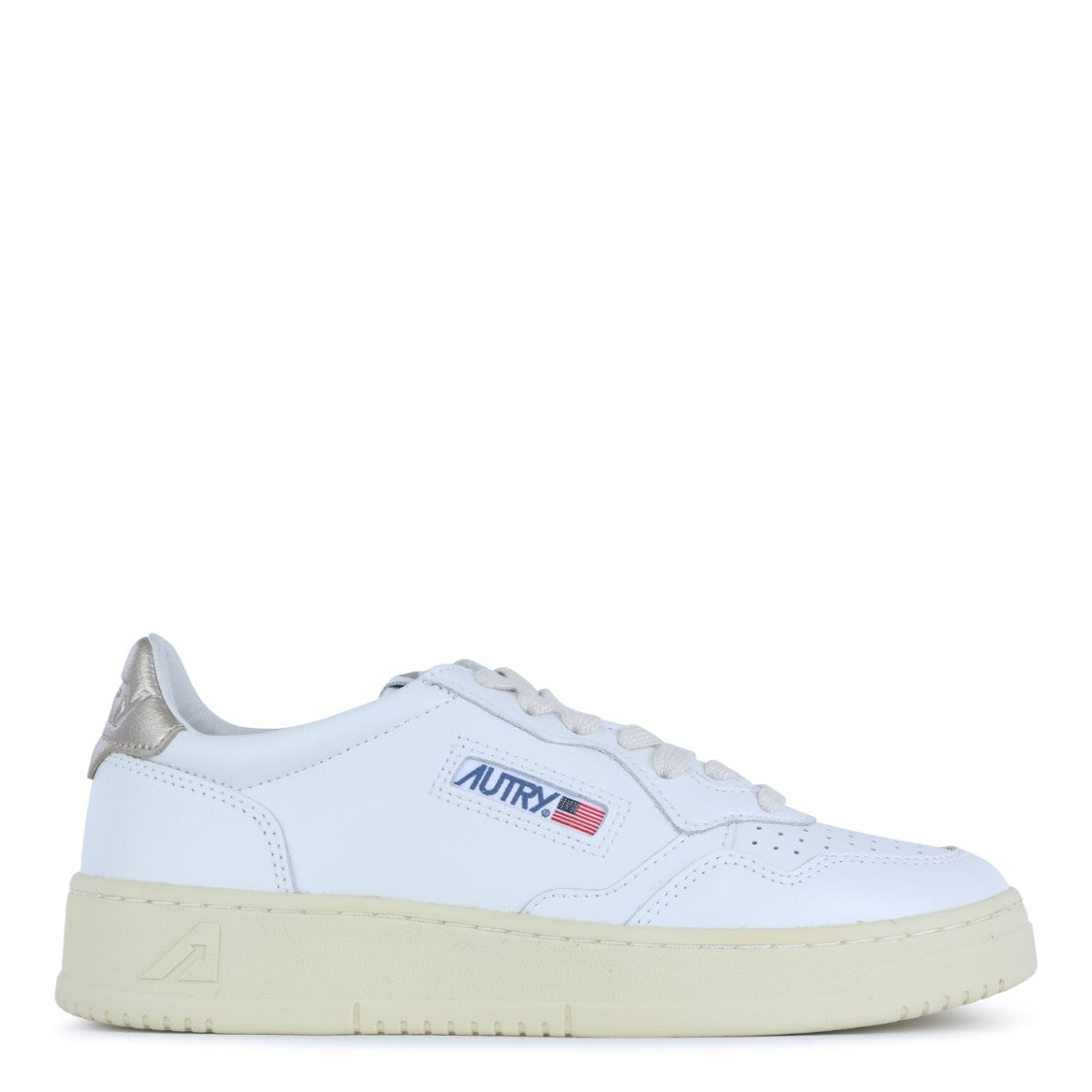 Autry Panelled White Leather Sneakers