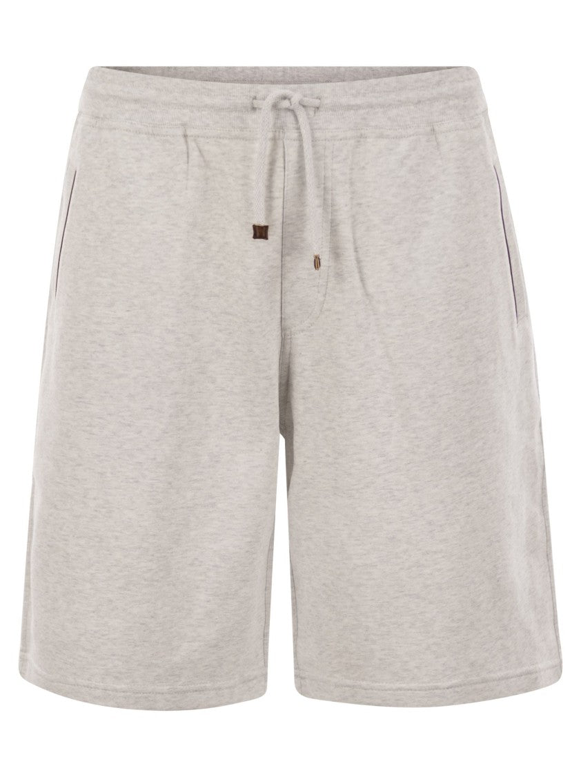 Brunello Cucinelli Bermuda Shorts In Techno Cotton Fleece