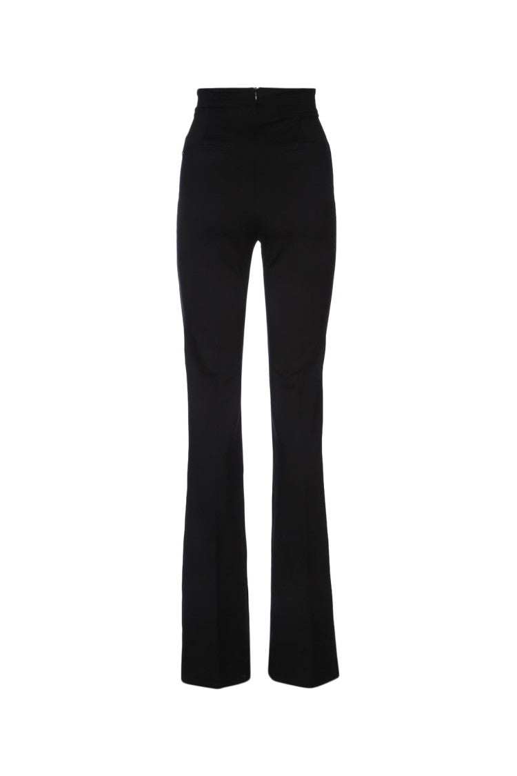 Sportmax Fitted Black Flared Pants With High Waist
