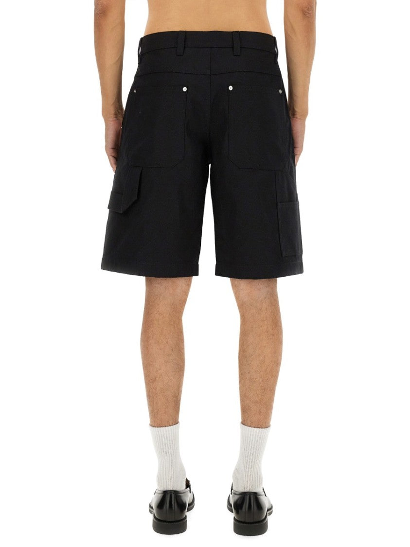 Gucci Gg Black Jacquard Utility Denim Shorts