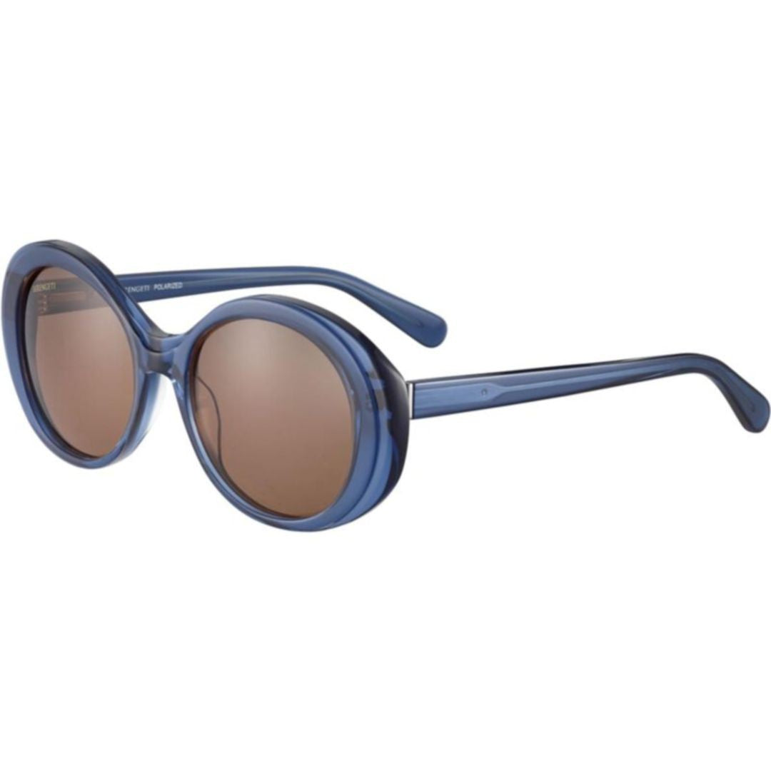 Serengeti Bacall Translucent Blue Frame Sunglasses With Brown-Tinted Lenses