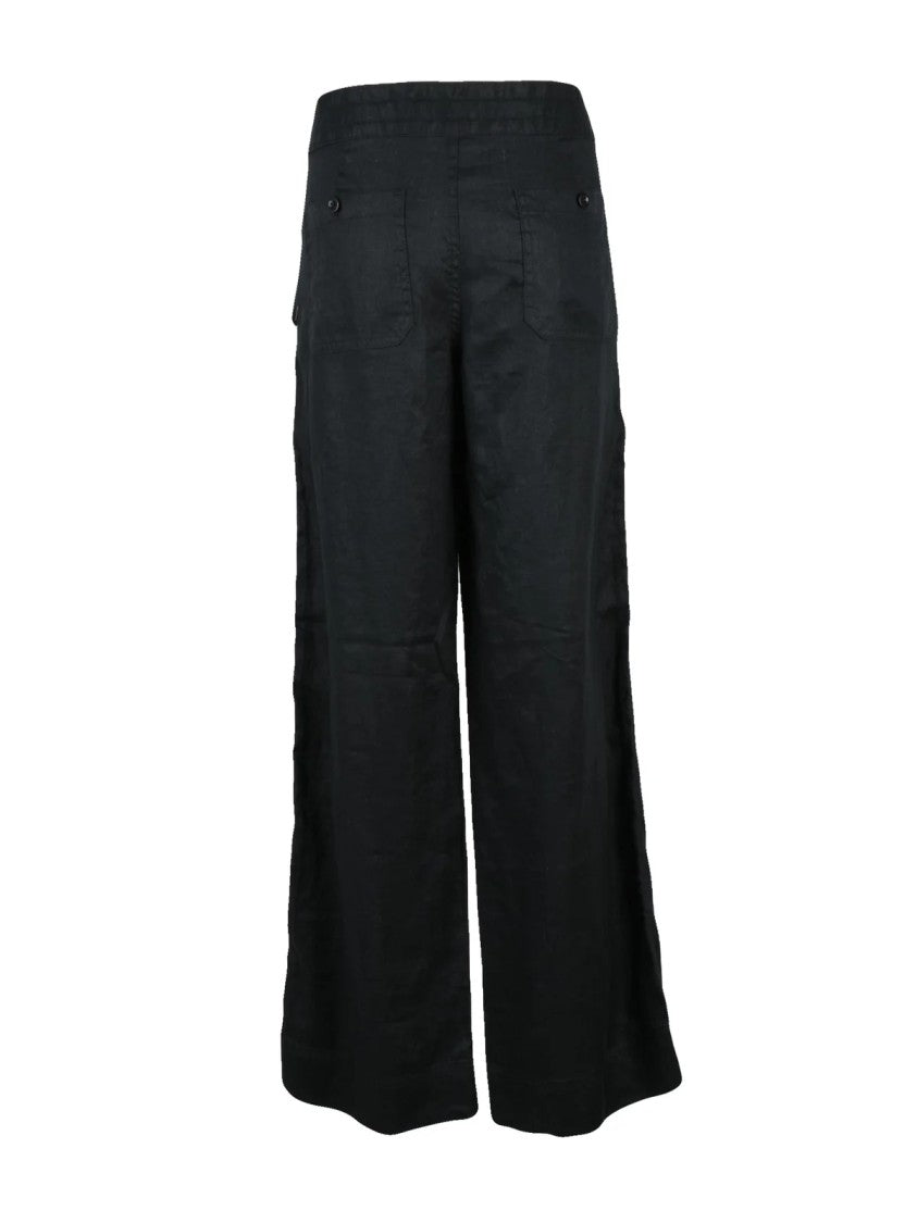 Lauren Ralph Lauren Lauren Ralph Lauren Linen Trousers Comfort Fit - Black