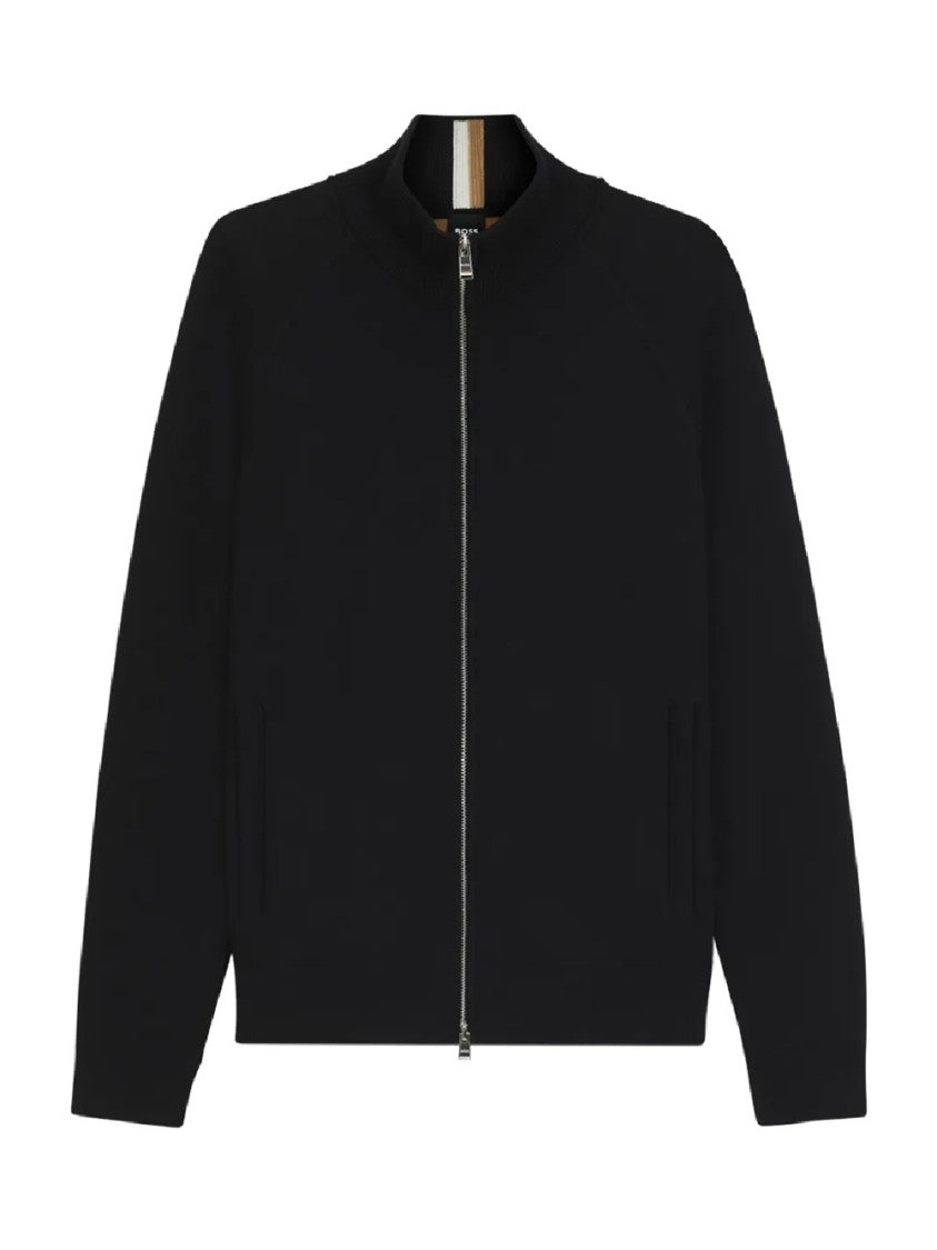 Hugo Boss Black Bomber Jacket With Ribbed Collar