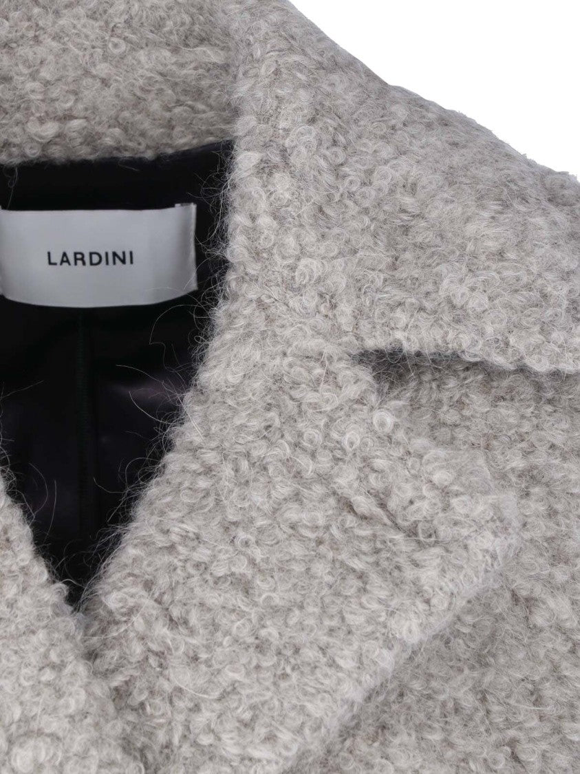 Lardini Grey Boiled Wool-Blend Blazer