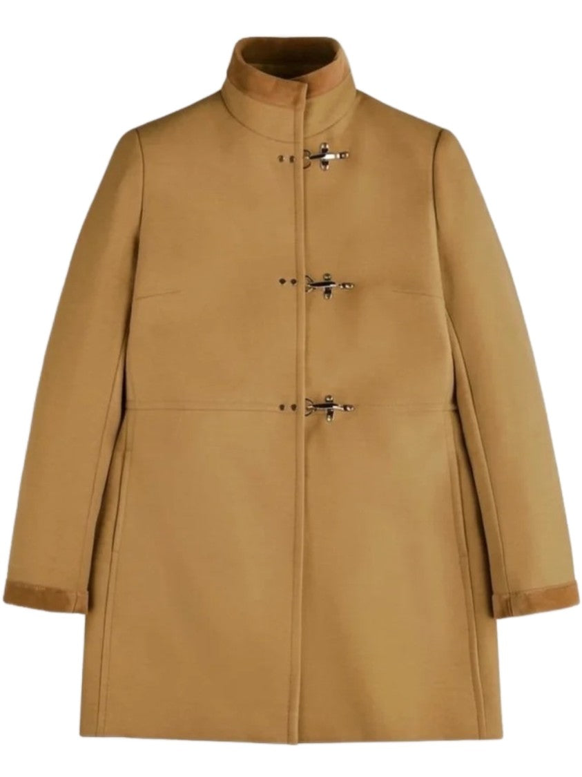 Fay Tailored Wool Coat With Toggle Closures And High Collar