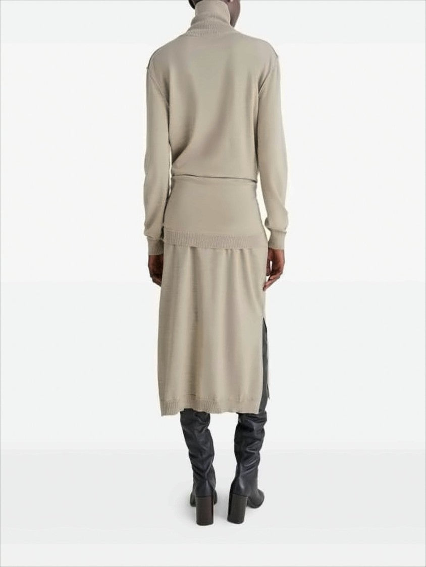 Lemaire Merino Blend Midi Dress With Turtleneck
