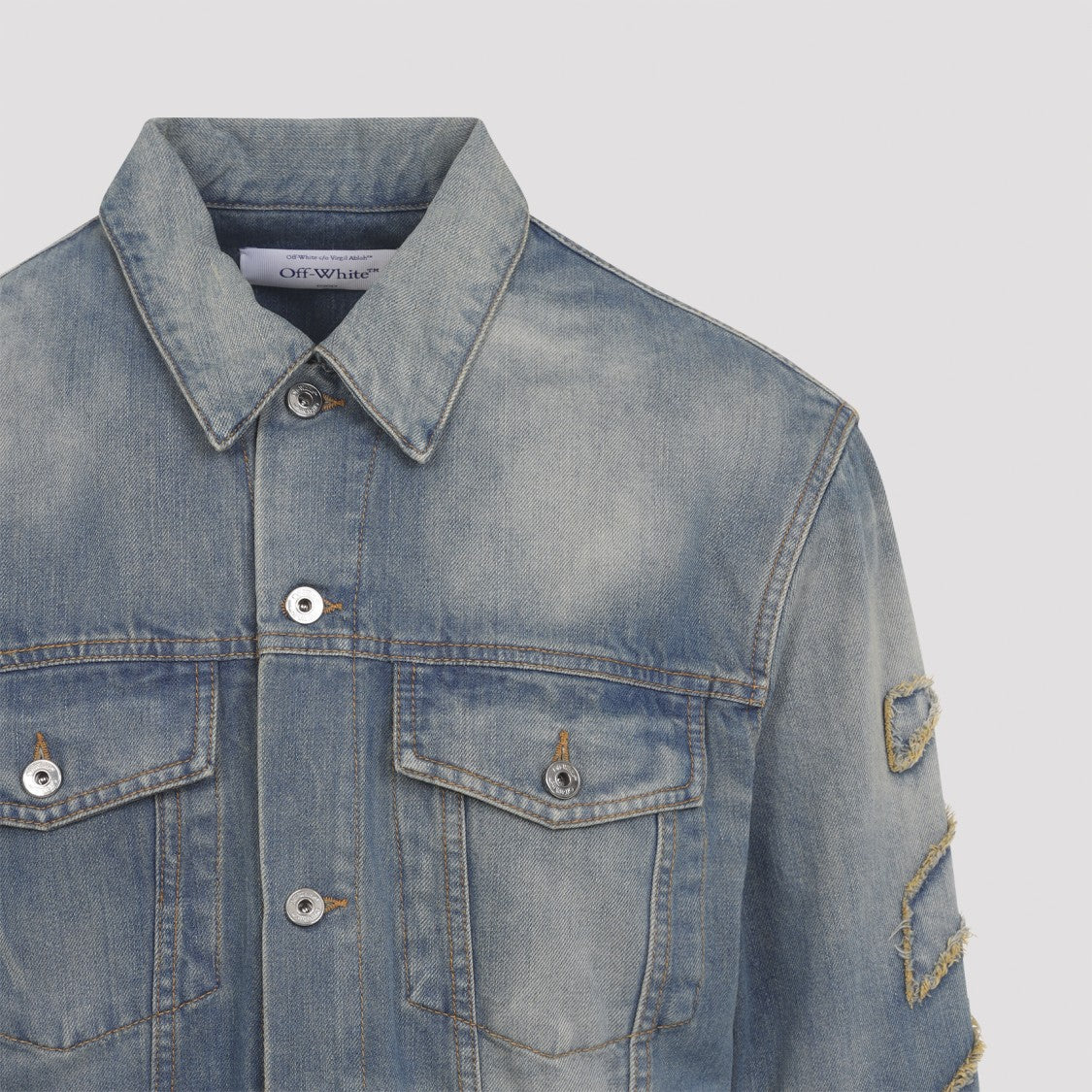 Off-White Patch Skate Blue Cotton Jacket