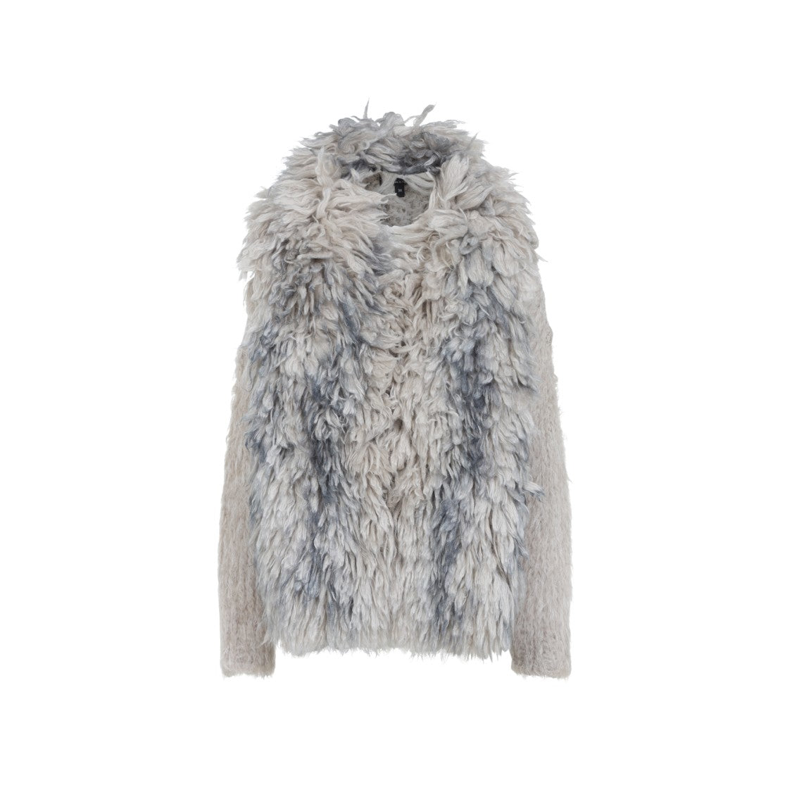 Giorgio Armani Fluffy Knit Sweater With Layered Design