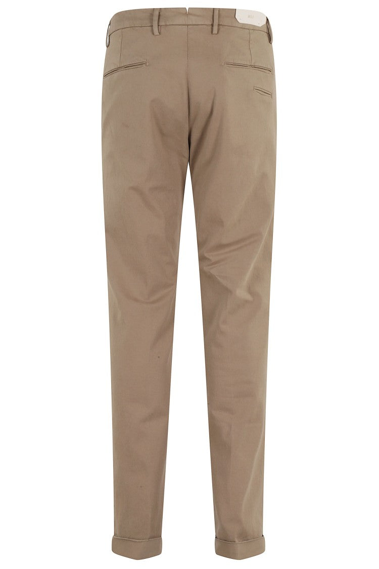 Briglia Biscuit Flat-Stomach Cuffed Hem Cotton Straight-Leg Pants