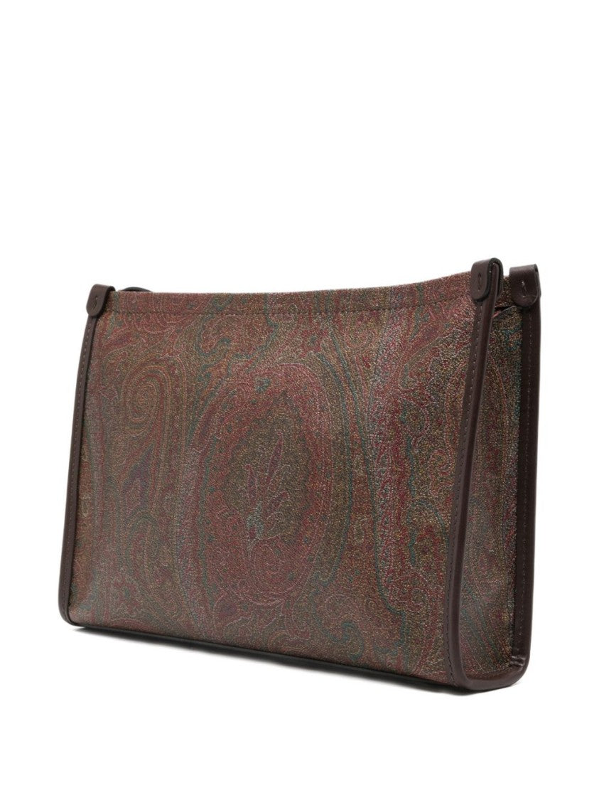 Etro Rectangular Clutch Bag In Paisley Jacquard